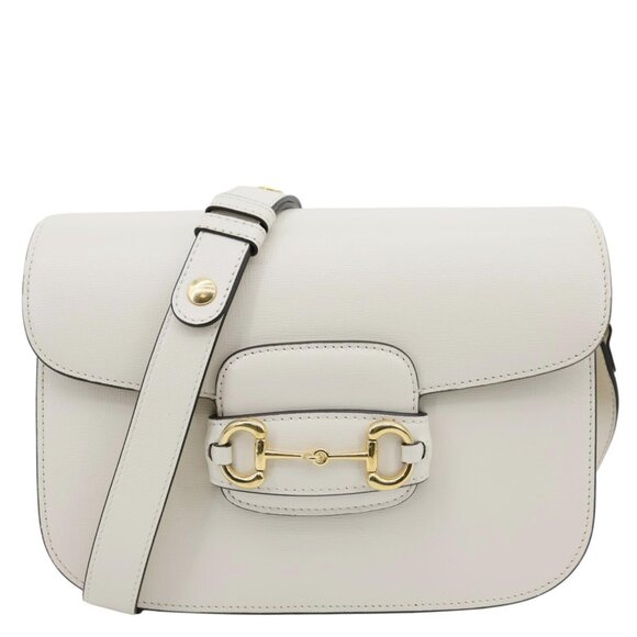 Gucci Horsebit 1955 Small Leather Shoulder Bag Off White - Picture 1 of 15